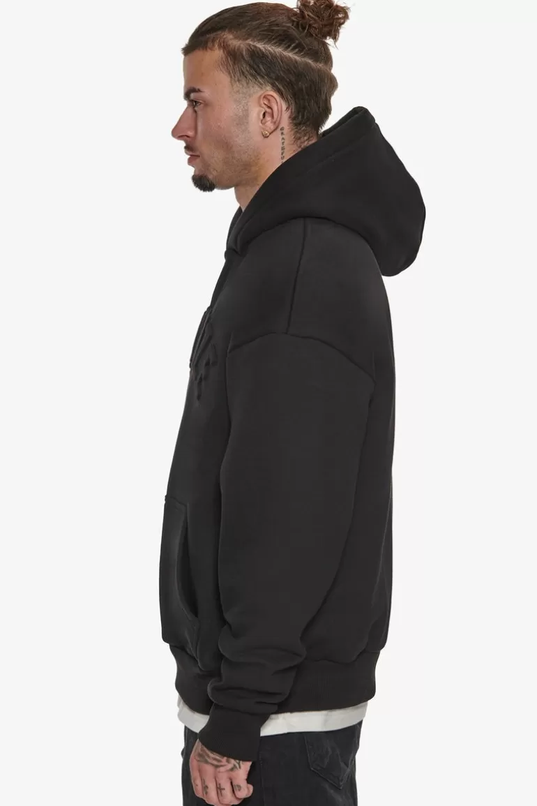 New Dropsize Heavy Oversize Mid Hd Hoodie Black Embossed