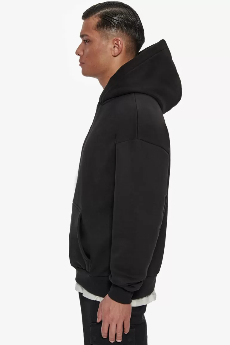 Outlet Dropsize Heavy Oversize Middle Embo Hoodie Black