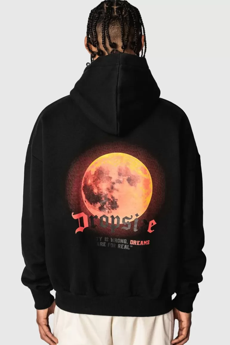 Shop Dropsize Heavy Oversize Moon V2 Hoodie Black