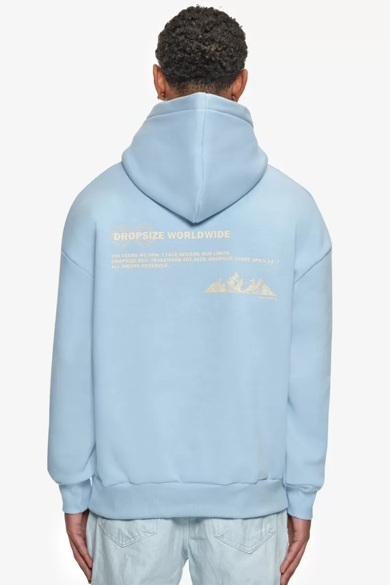 Outlet Dropsize Heavy Oversize No Limits Hoodie Baby Blue