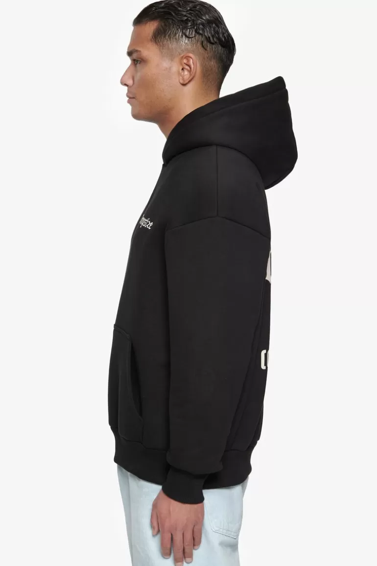 Cheap Dropsize Heavy Oversize Number Hoodie Black