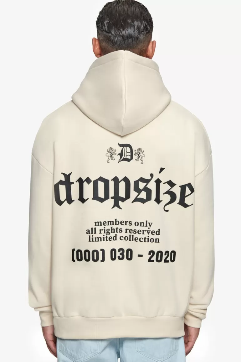 Sale Dropsize Heavy Oversize Number Hoodie Coconut Milk