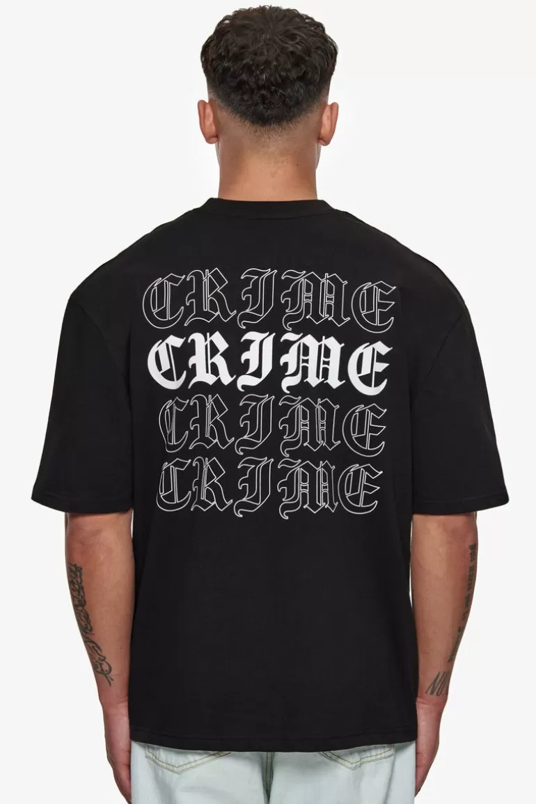 Best Sale Dropsize Heavy Oversize Quad Crime T-Shirt Black