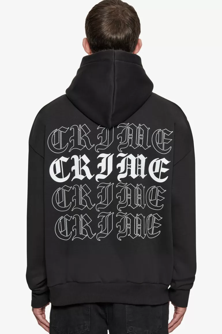 Fashion Dropsize Heavy Oversize Quadcrime Hoodie Black