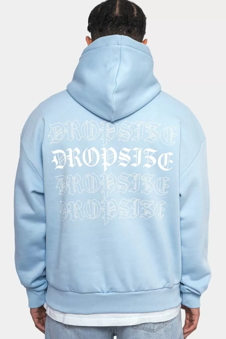 Discount Dropsize Heavy Oversize Quatro Hoodie Baby Blue