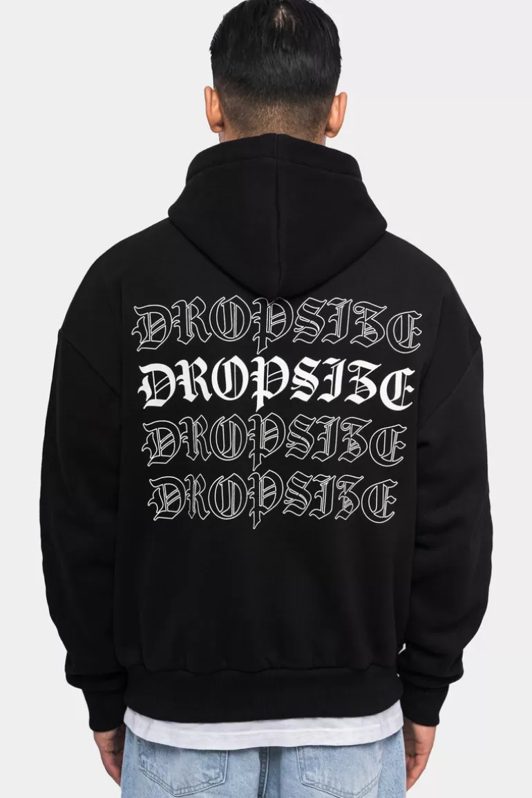 Hot Dropsize Heavy Oversize Quatro Hoodie Black