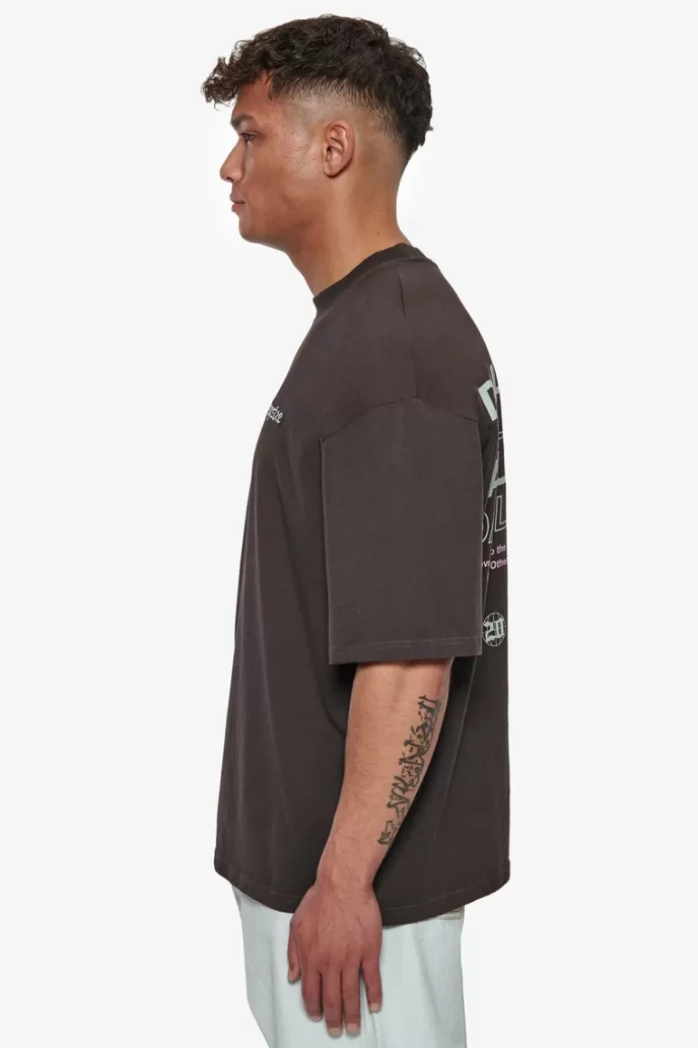 Shop Dropsize Heavy Oversize Quattro Hustle T-Shirt Washed Black