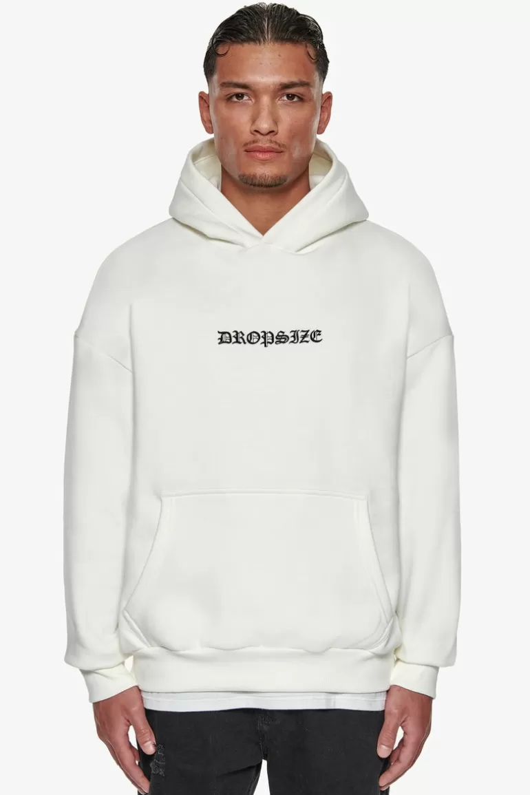 Best Sale Dropsize Heavy Oversize Rattle Snake Hoodie Cream White