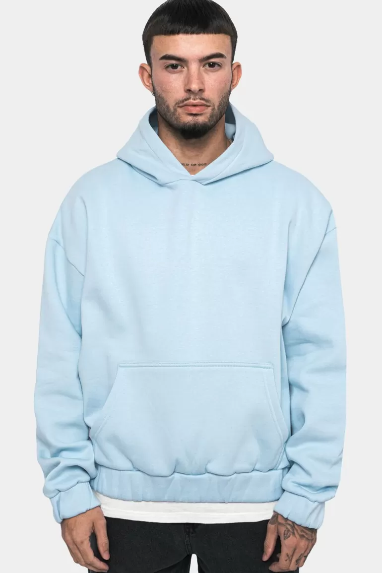 Cheap Dropsize Heavy Oversize Rubber Patch Hoodie Baby Blue