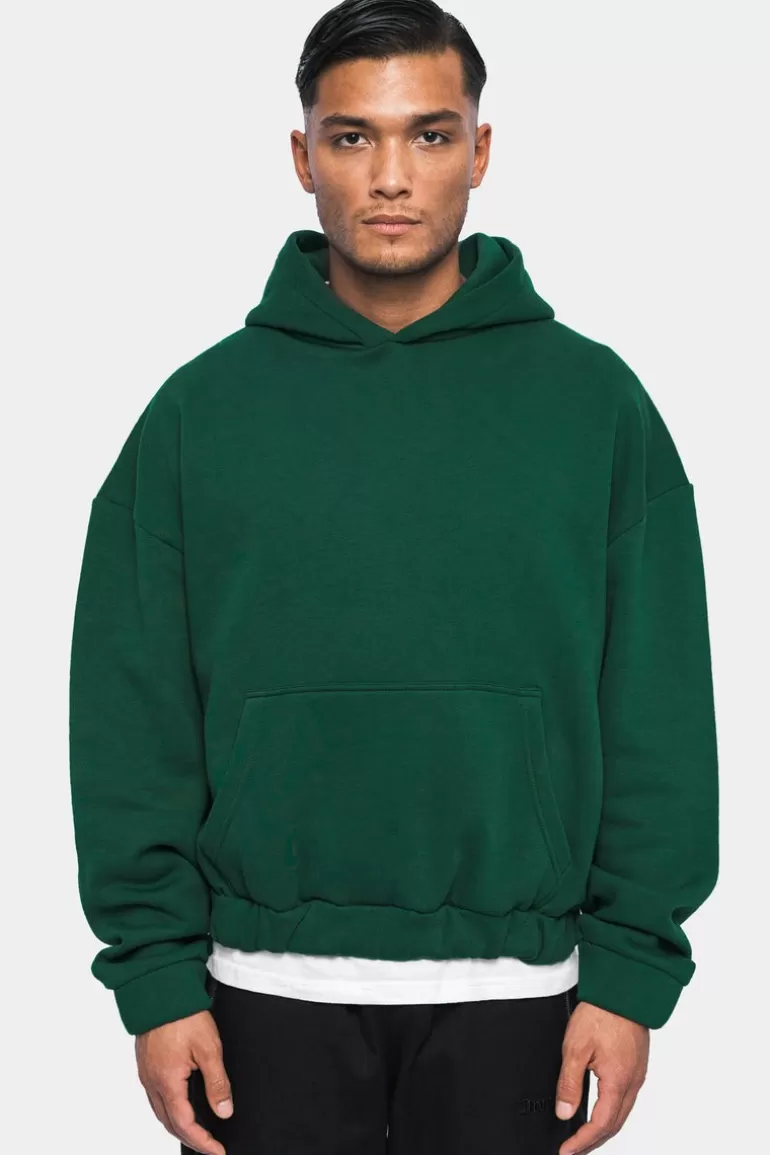 Online Dropsize Heavy Oversize Rubber Patch Hoodie Green