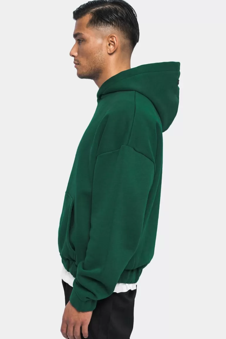 Online Dropsize Heavy Oversize Rubber Patch Hoodie Green