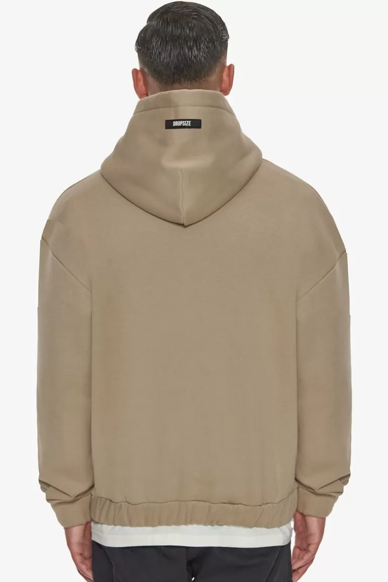 Flash Sale Dropsize Heavy Oversize Rubber Patch Hoodie Weathered Teak