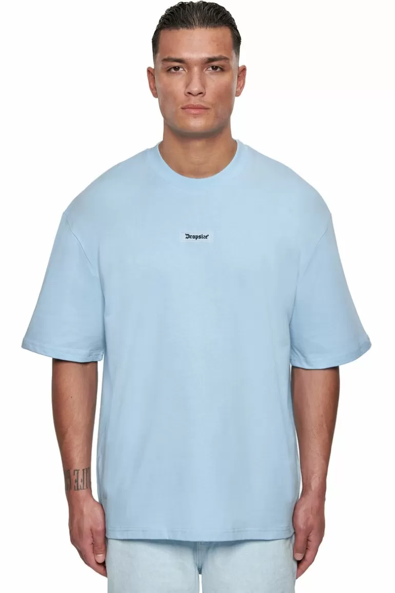 Online Dropsize Heavy Oversize Rubber Patch T-Shirt Baby Blue