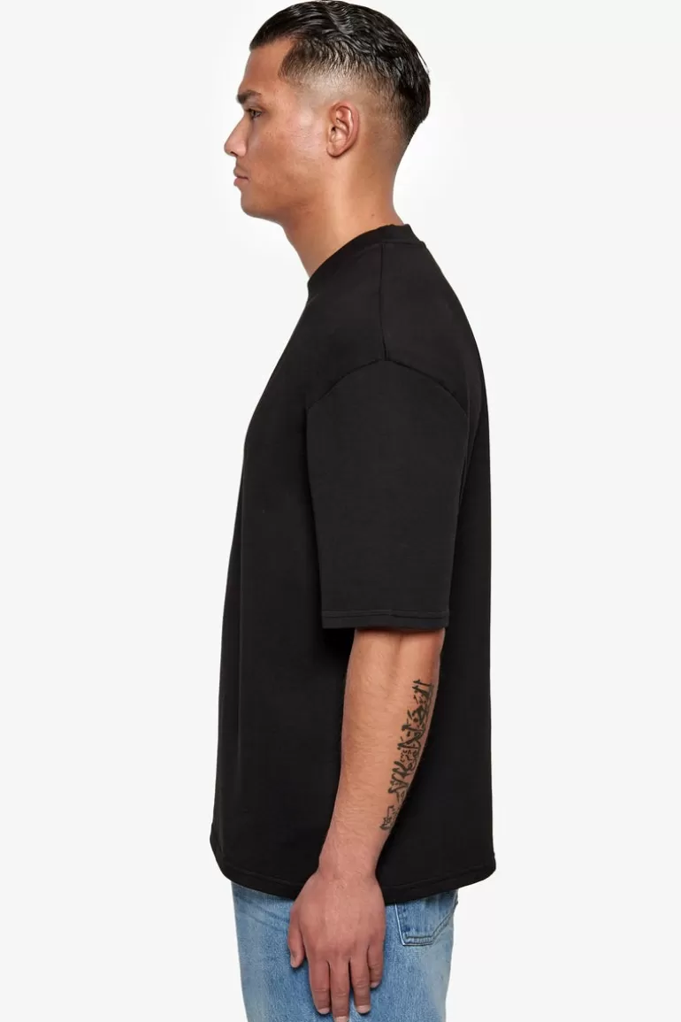 Cheap Dropsize Heavy Oversize Rubber Patch T-Shirt Black