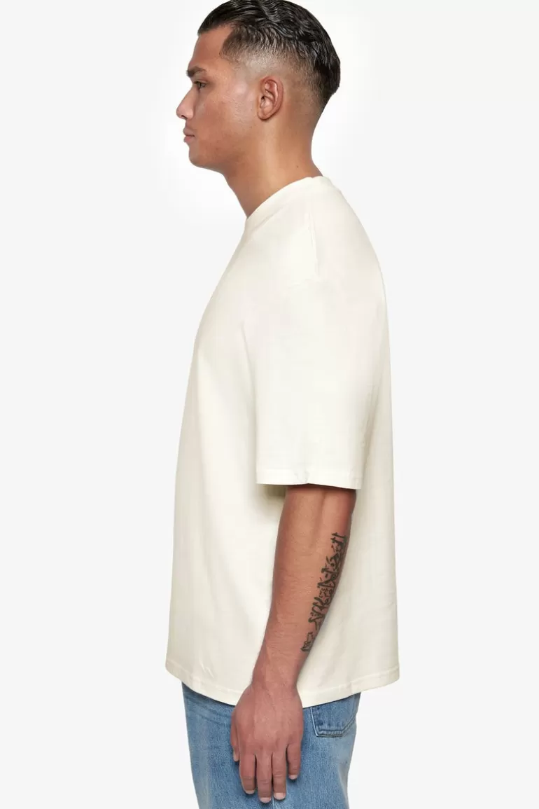 Online Dropsize Heavy Oversize Rubber Patch T-Shirt Cream