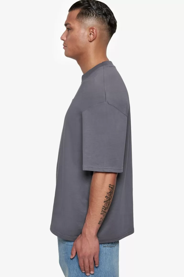 Cheap Dropsize Heavy Oversize Rubber Patch T-Shirt Steel Grey