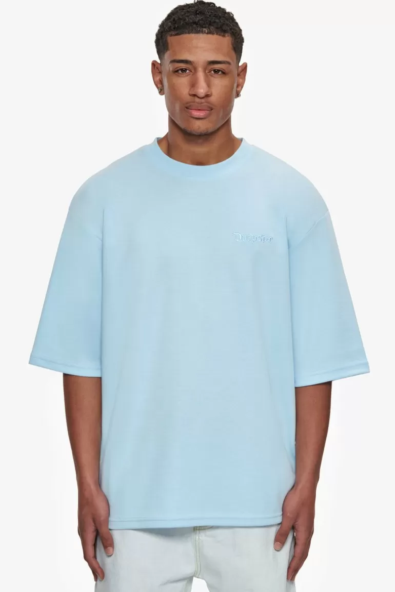 Outlet Dropsize Heavy Oversize Silk Embo T-Shirt Baby Blue