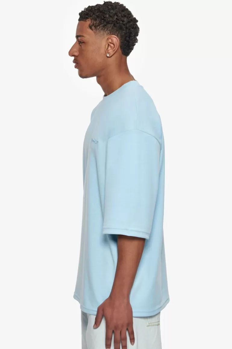 Outlet Dropsize Heavy Oversize Silk Embo T-Shirt Baby Blue