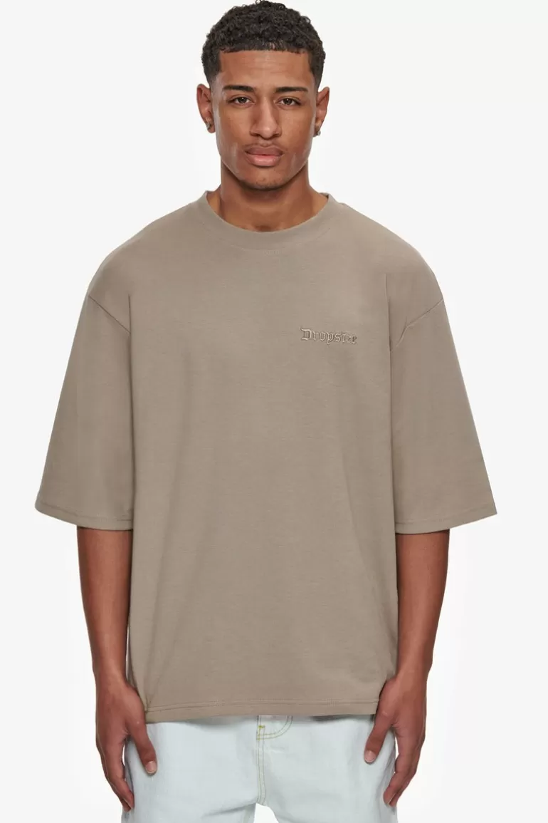 Best Dropsize Heavy Oversize Silk Embo T-Shirt Simply Taupe