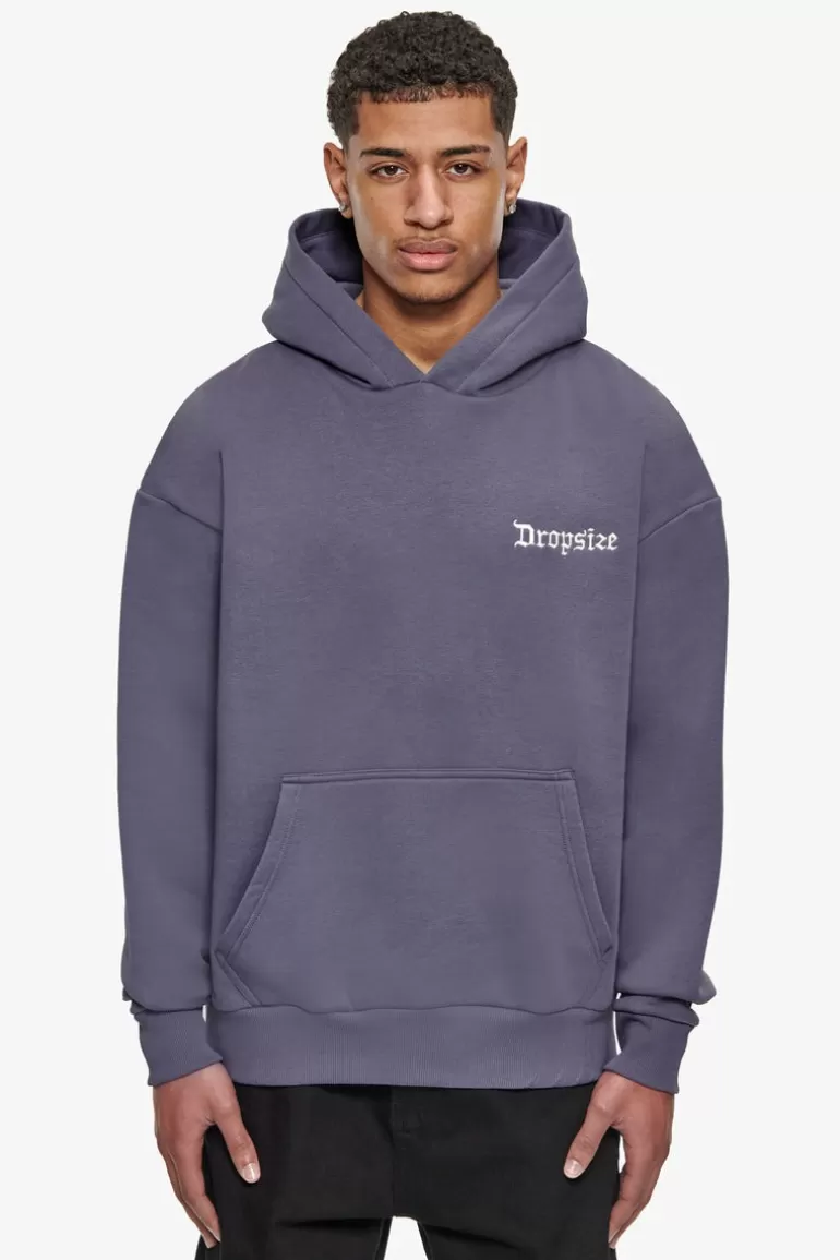 Cheap Dropsize Heavy Oversize Small Embo Hoodie Granite