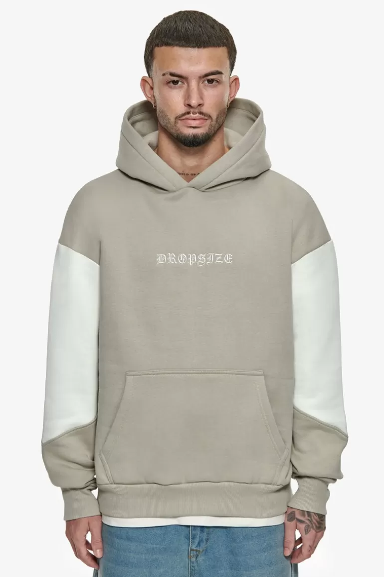 Flash Sale Dropsize Heavy Oversize Split Colour V2 Hoodie Stone