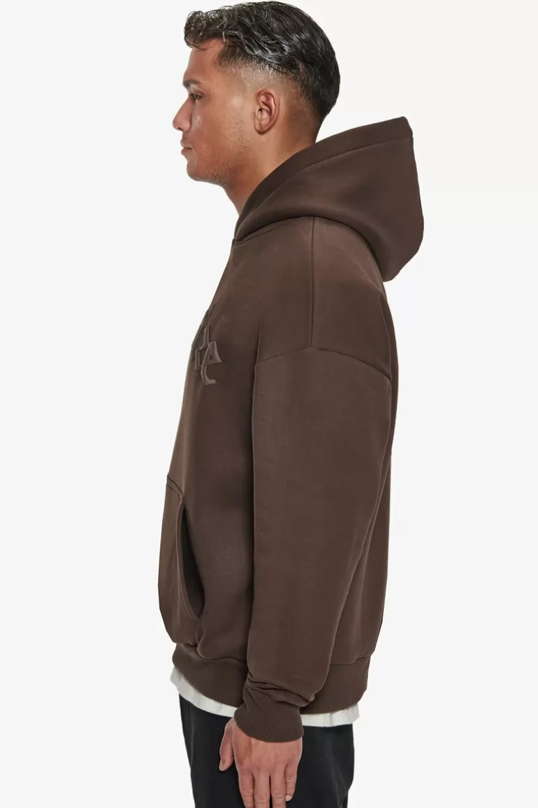 Flash Sale Dropsize Heavy Oversize Split Logo Hoodie Chocolate Brown