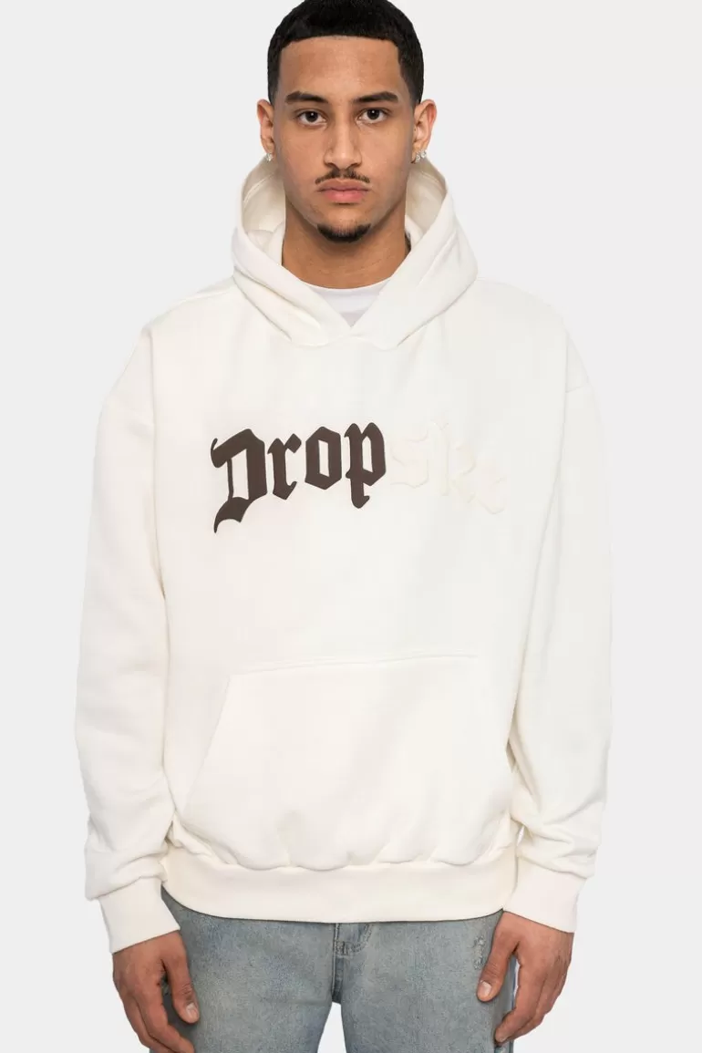 Flash Sale Dropsize Heavy Oversize Split Logo Hoodie Cream White