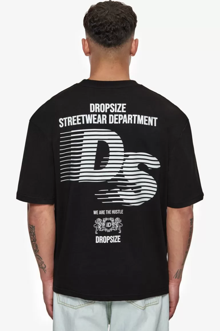 Online Dropsize Heavy Oversize Streetwear Department T-Shirt Black