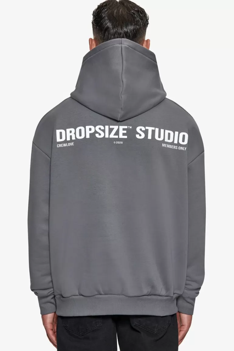 Flash Sale Dropsize Heavy Oversize Studio Hoodie Grey / White