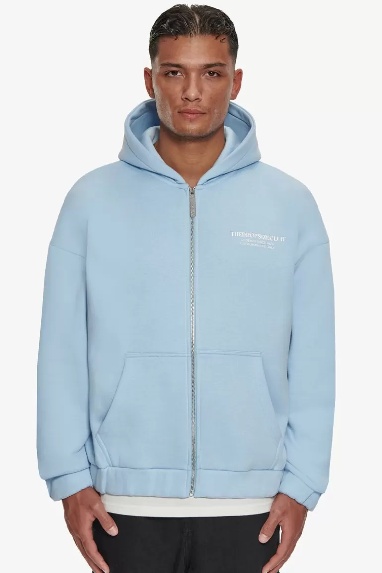 Discount Dropsize Heavy Oversize Tdc Zip-Hoodie Baby Blue