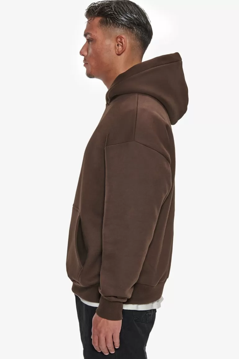 Sale Dropsize Heavy Oversize Triple Logo Hoodie Chocolate Brown