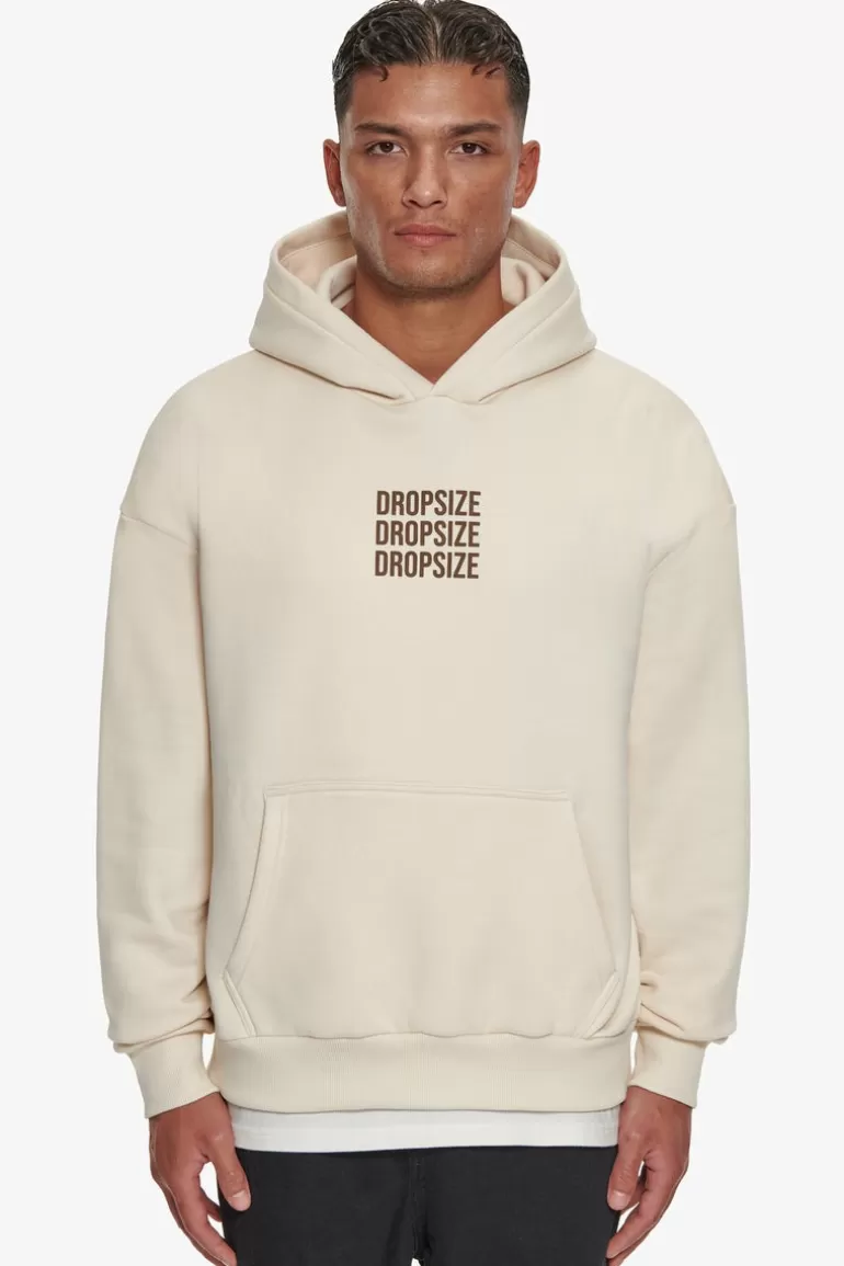 Outlet Dropsize Heavy Oversize Triple Logo Hoodie Coconut Milk