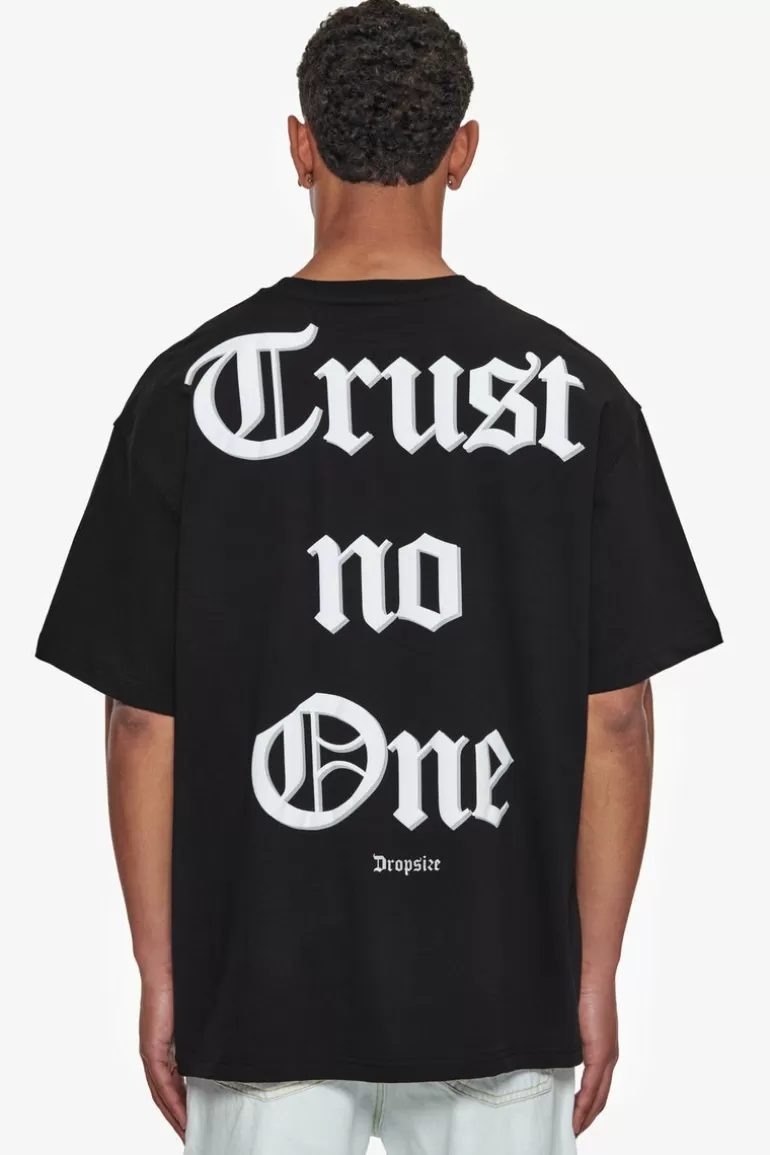 Best Sale Dropsize Heavy Oversize Trust T-Shirt Black