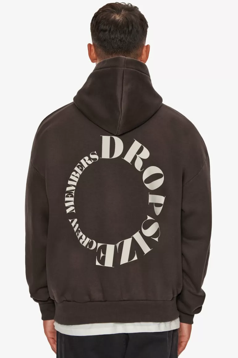 Best Sale Dropsize Heavy Oversize V2 Cirlce Hoodie Chocolate Brown