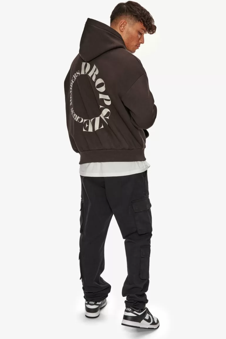 Best Sale Dropsize Heavy Oversize V2 Cirlce Hoodie Chocolate Brown