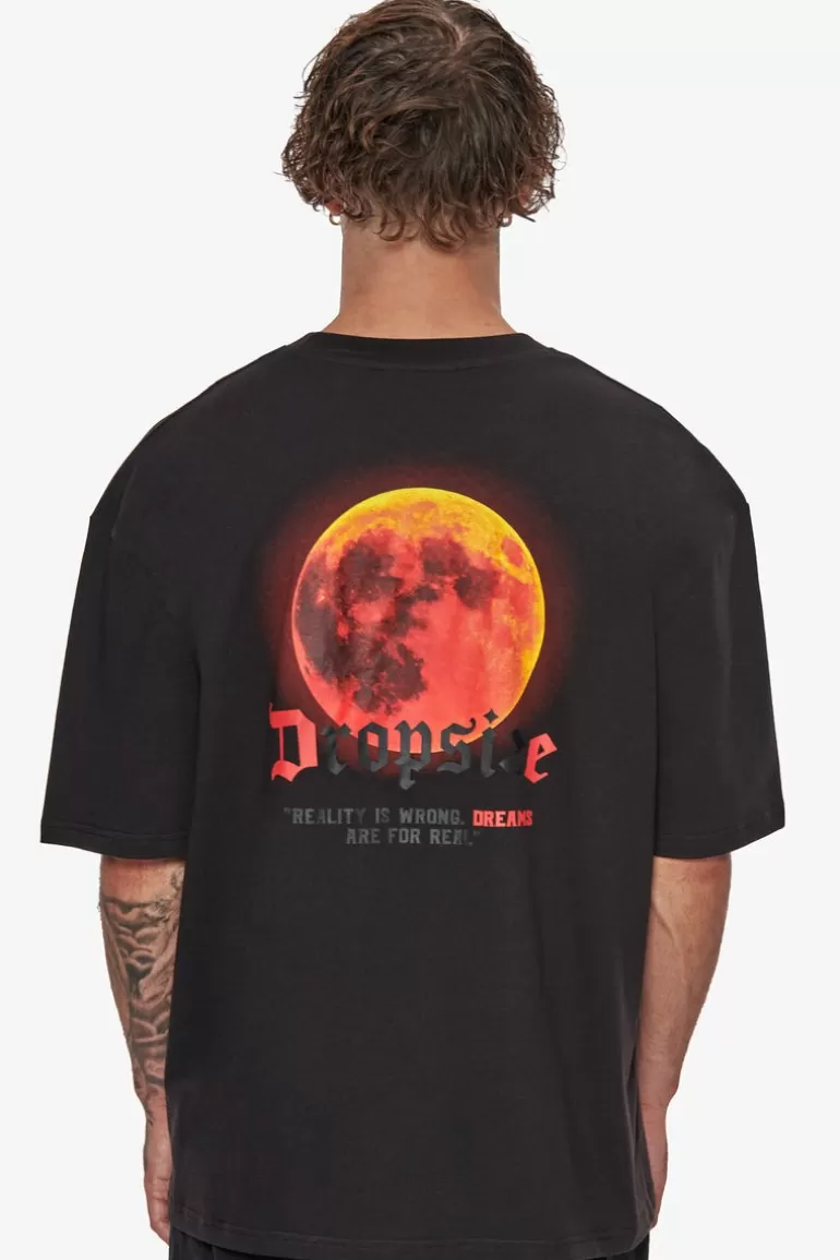 Cheap Dropsize Heavy Oversize V2 Moon T-Shirt Black