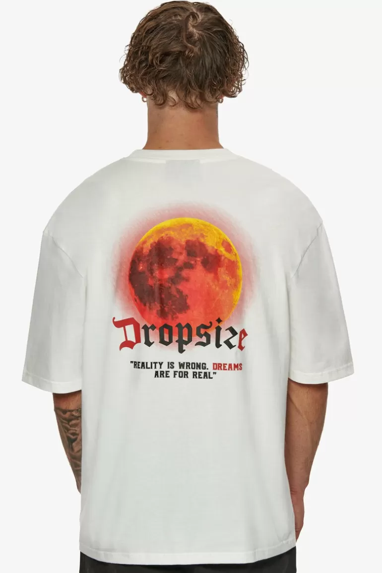 Best Dropsize Heavy Oversize V2 Moon T-Shirt Cream White