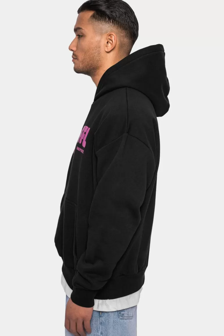 Outlet Dropsize Heavy Oversize Wonder Waffel Hoodie Black