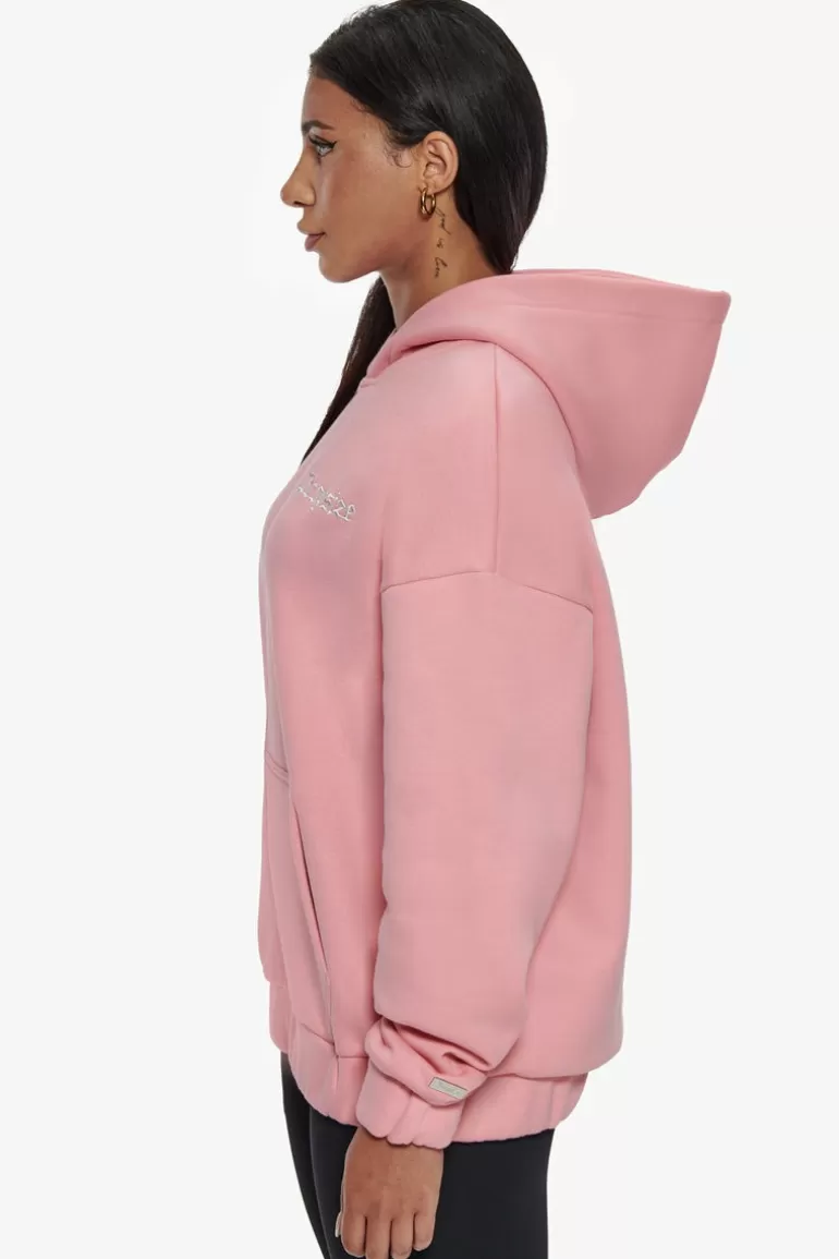 Cheap Dropsize Heavy Oversize Zip Hoodie Pink