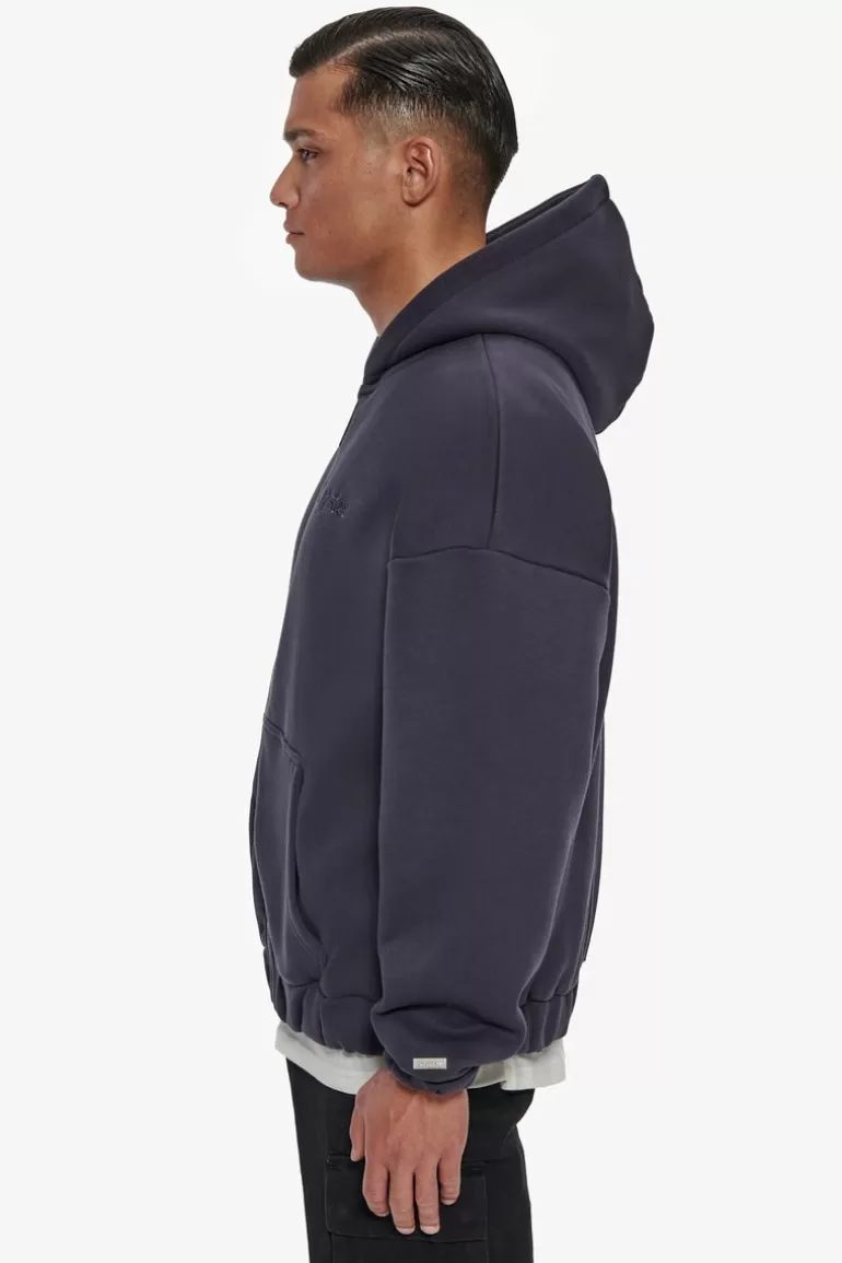 Sale Dropsize Heavy Oversize Zip Hoodie Washed Navy