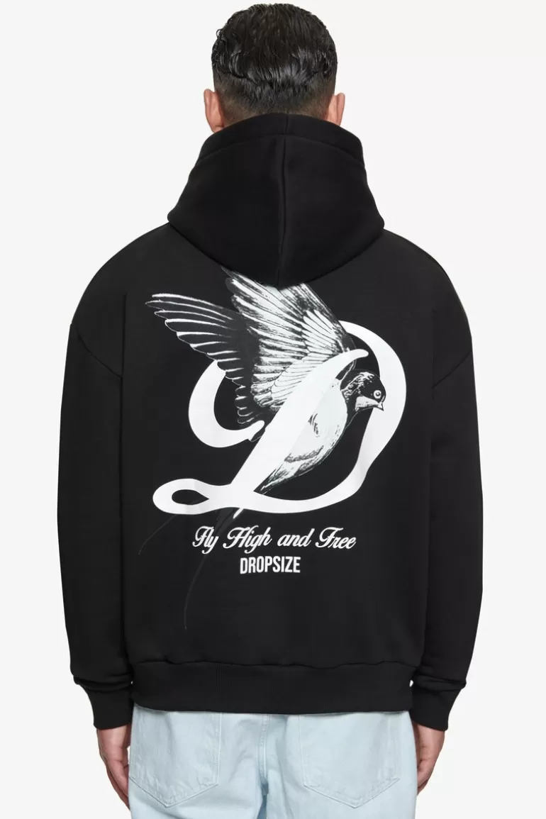 Best Dropsize Heavy Overzize Fly High Hoodie Black