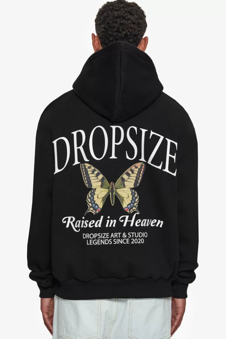 Shop Dropsize Heavy Overzize Raised In Heaven Hoodie Black