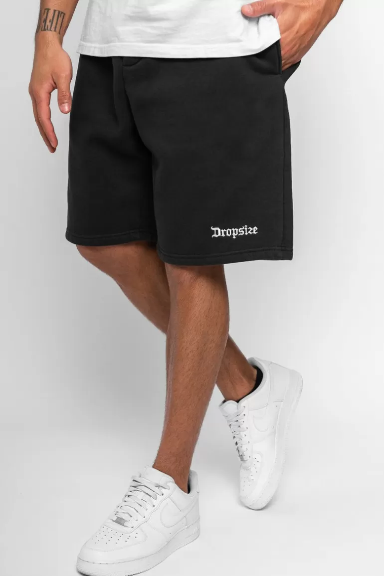 Cheap Dropsize Heavy Sweat Embo Short Washed Black