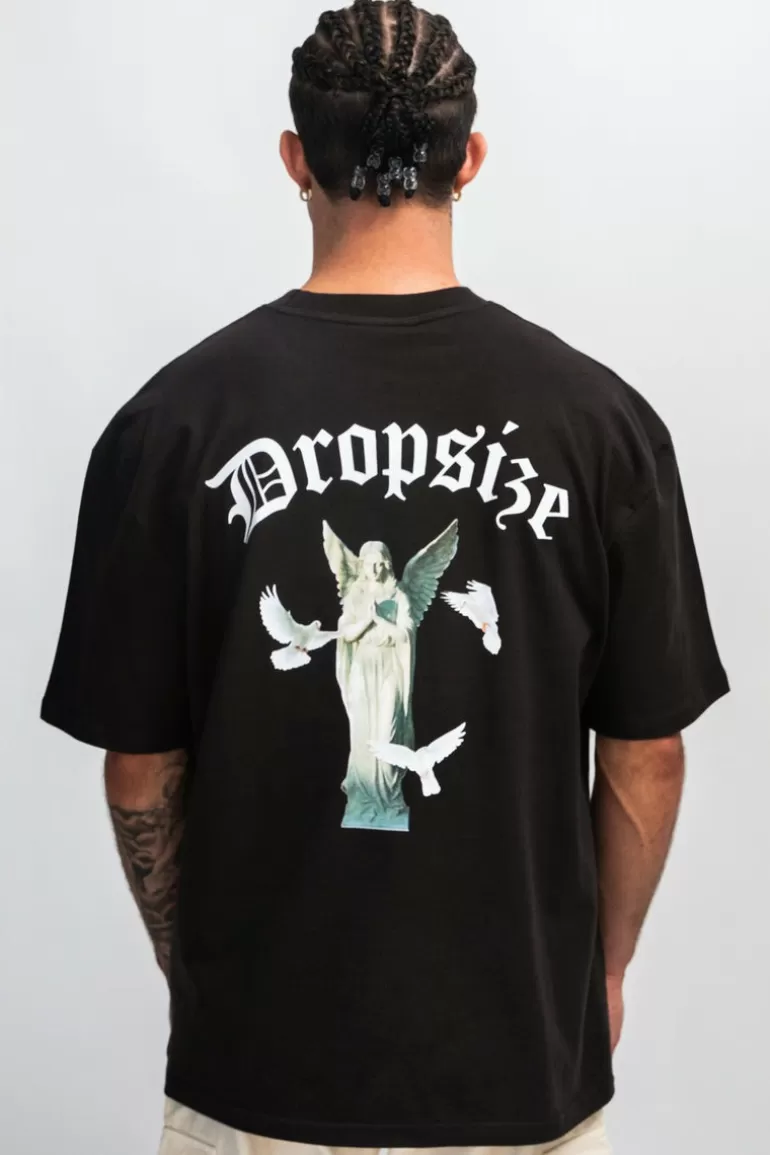 Store Dropsize Heavy Wings Monument T-Shirt Washed Black