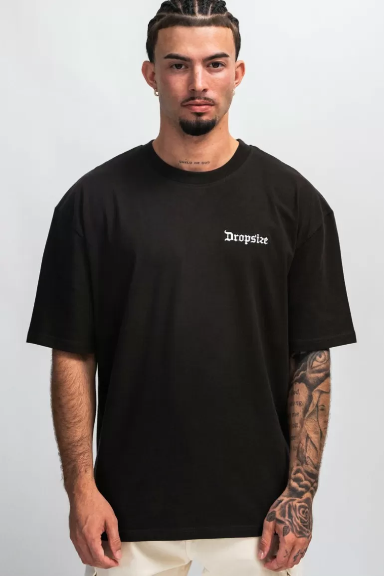 New Dropsize Heyvy Oversize Crew Dove T-Shirt Washed Black