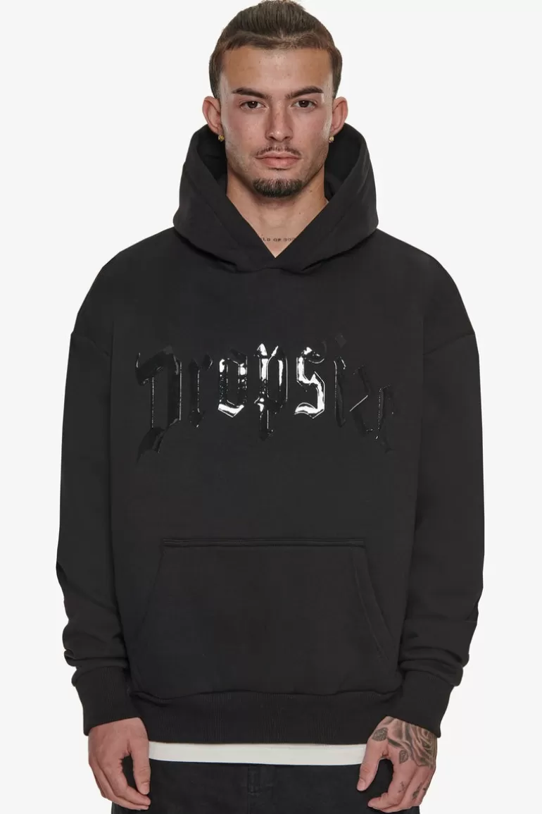 Store Dropsize Lack Print Logo Hoodie Black