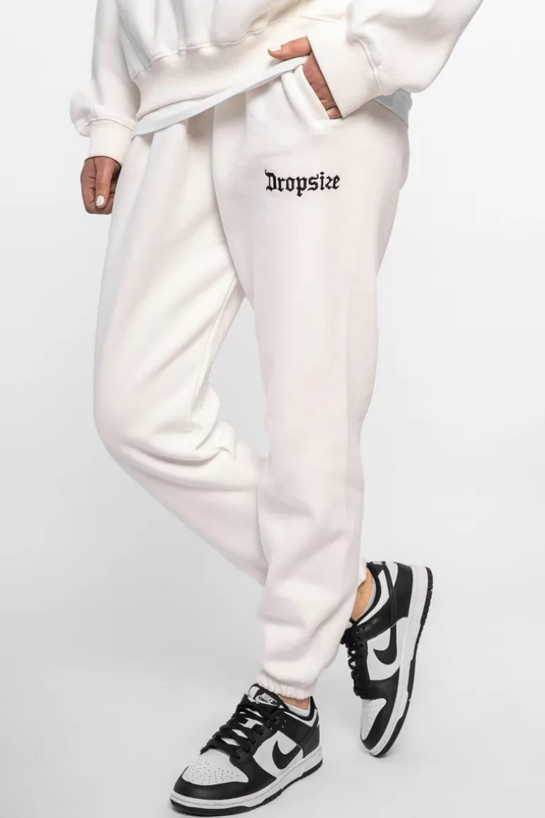 Outlet Dropsize Logo Jogger Cream White