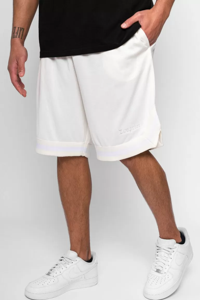 Best Sale Dropsize Logo Mesh Short Cream