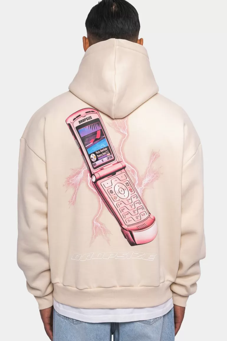 Outlet Dropsize Mobile Phone Design Hoodie Coconut Milk