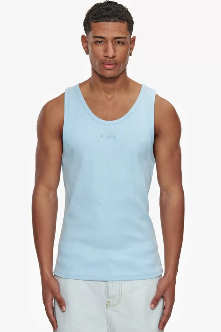 Cheap Dropsize Rib Tank Top Baby Blue